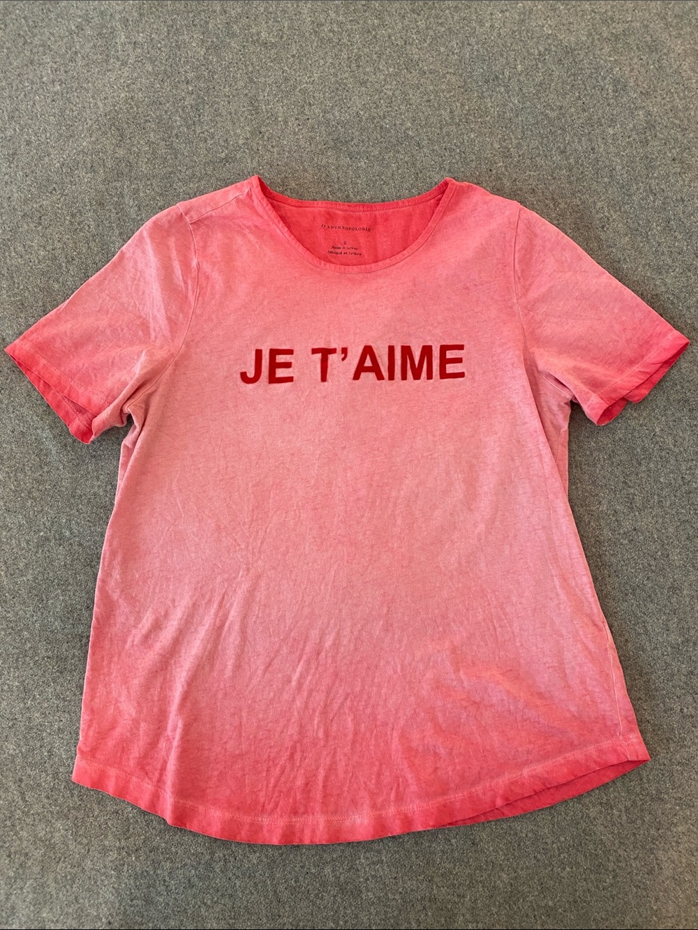 Anthropologie Je T’Aime Pretty In Pink Tee (sold out at store!)